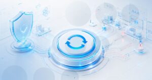 Interface digital com ícone de atualização representando gestão de mudanças de TI em ambientes corporativos.